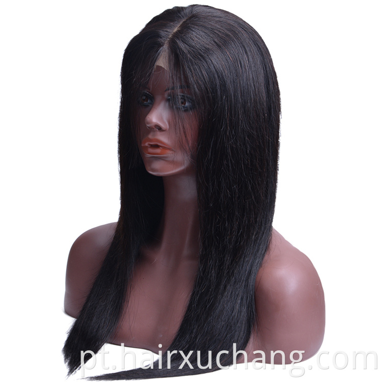 Cabelo indiano de preço barato diretamente da Índia Natural Straight 4*4 Wigs de fechamento de renda Original Human Hair Wig para Mulheres Negras